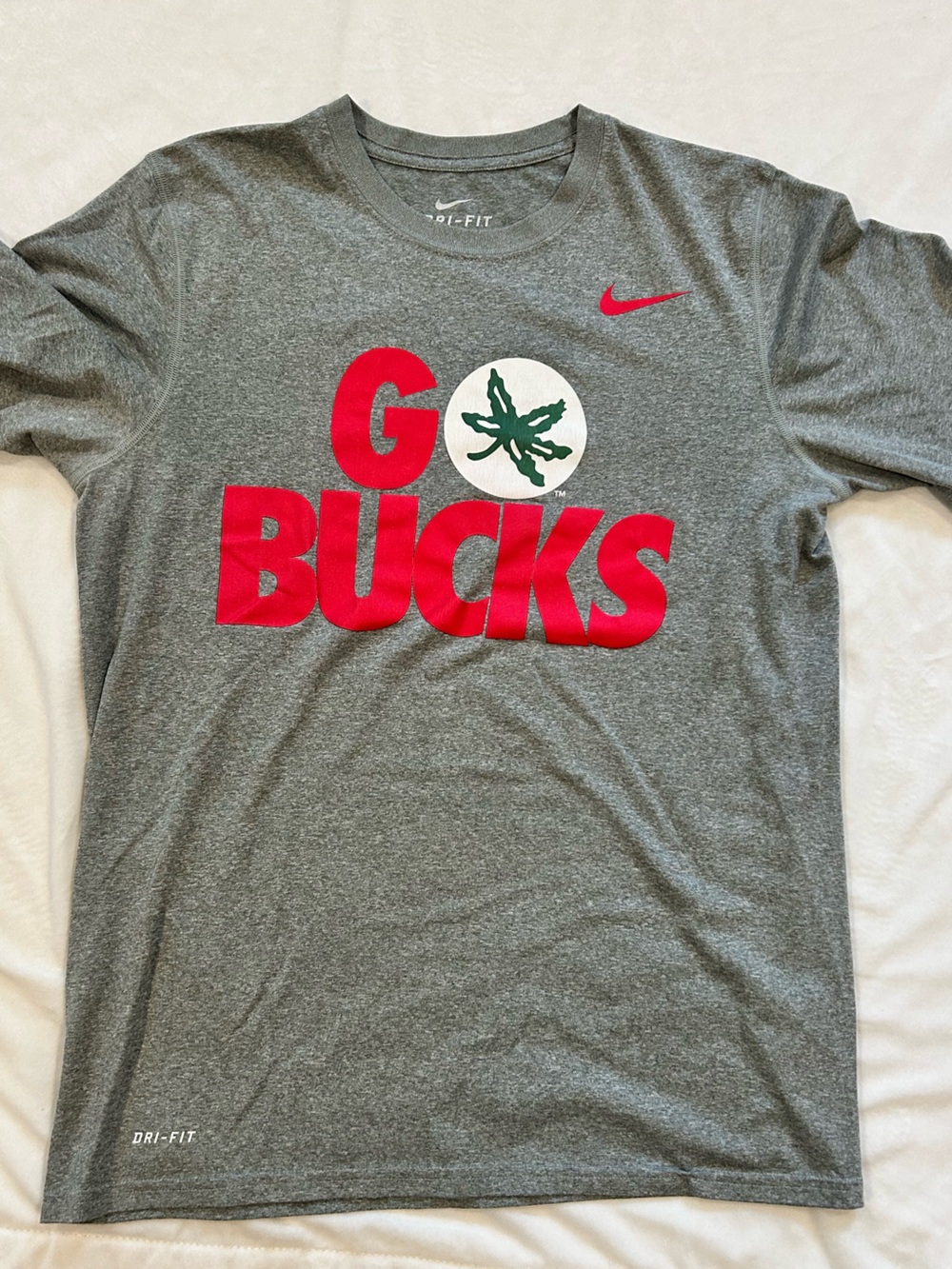 Nike Heather Gray ‘Go Bucks’ Ohio State Dri Fit Tee